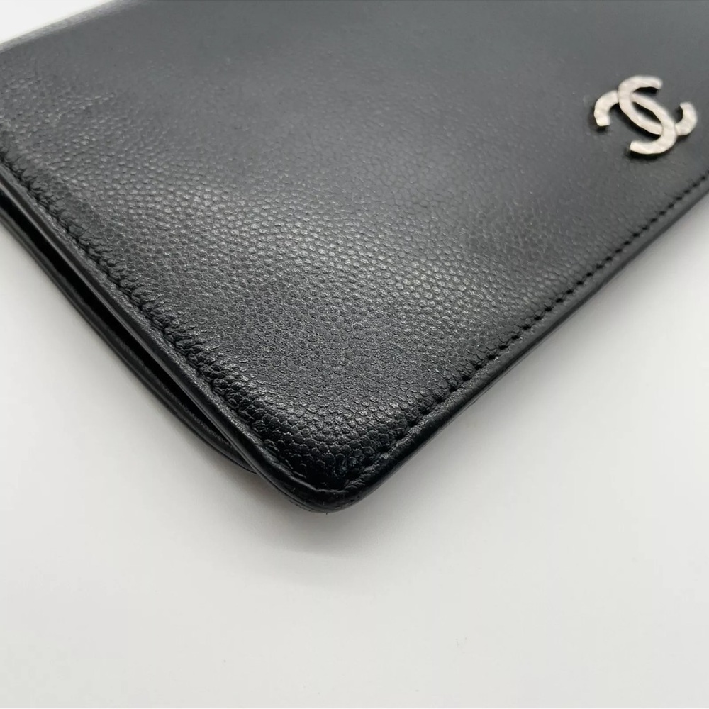 Authentic Chanel Caviar Black Brilliant Coco Long Wallet W/Box - Picture 6 of 16